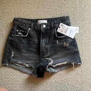 Zara Black Jean Shorts